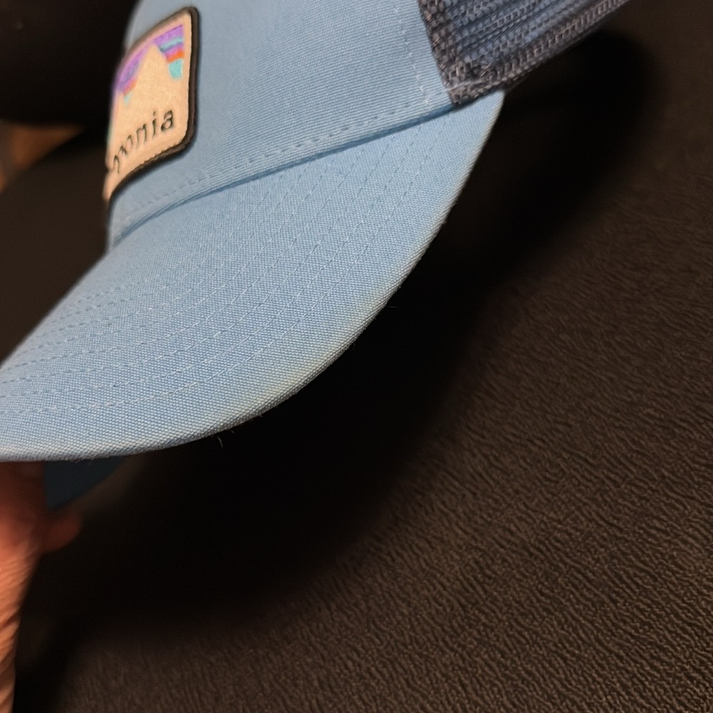 Patagonia Hat Cap Mens Snapback Blue Hiking Camping Trail Fishing Trucker Mesh - Picture 8 of 9